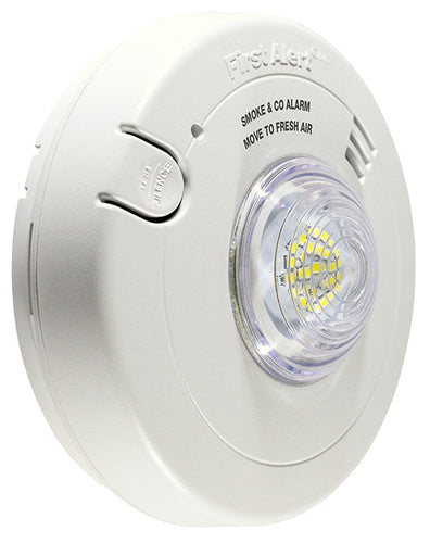 BRK 7030BSLA 120V AC/DC 3-IN-1 SMOKE, CARBON MONOXIDE & LED STROBE ALARM WITH 10-YEAR SEALED LITHIUM BATTERY BACKUP