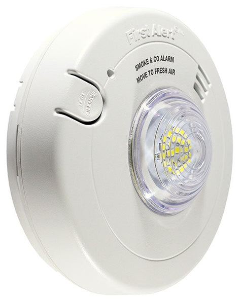 BRK 7030BSLA 120V AC/DC 3-IN-1 SMOKE, CARBON MONOXIDE & LED STROBE ALARM WITH 10-YEAR SEALED LITHIUM BATTERY BACKUP