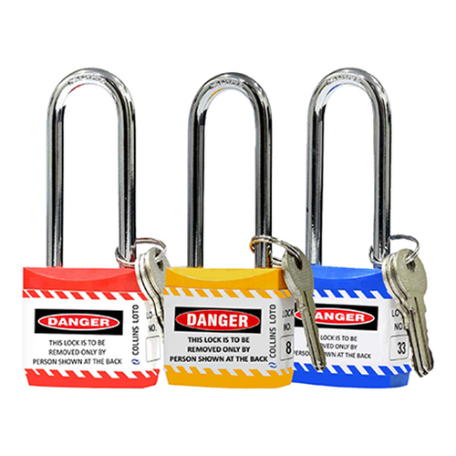 SAFETY LOTO PADLOCKS - LONG SHACKLE (SET OF 3)