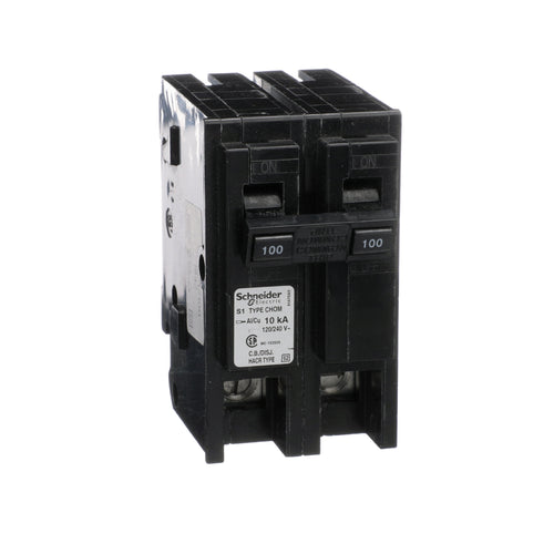 SCHNEIDER ELECTRIC HOMELINE 2 POLE 100A CIRCUIT BREAKER CHOM2100