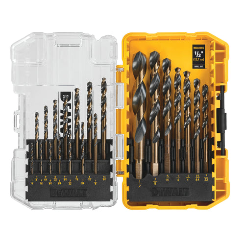DEWALT 17PC BLACK OXIDE DRILL BIT SET