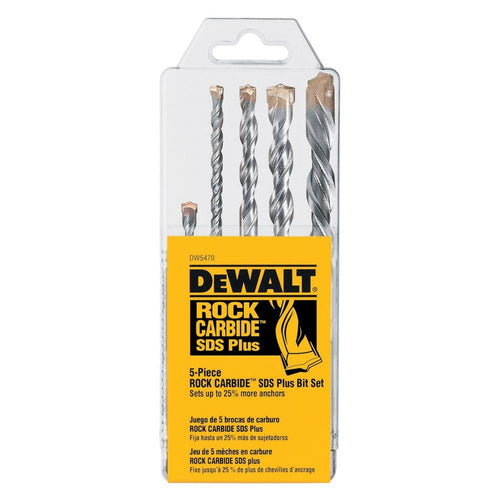 DEWALT 5 PC. ROCK CARBIDE™ SDS+ HAMMER BIT SET