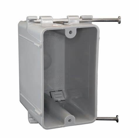1-GANG GRAY PVC NEW WORK STANDARD SWITCH/OUTLET WALL ELECTRICAL BOX - 22 CU. IN