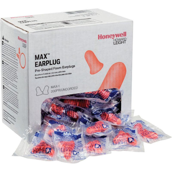 HOWARD LEIGHT MAX-1 EAR PLUGS DISPOSABLE, NRR 33, UNCORDED