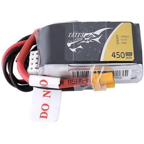 TATTU 11.1V 75C 3S 450MAH LIPO BATTERY PACK WITH XT30 PLUG