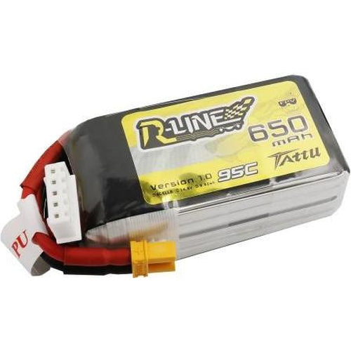 TATTU R-LINE 650MAH 14.8V 95C 4S1P LIPO BATTERY PACK WITH XT30 PLUG