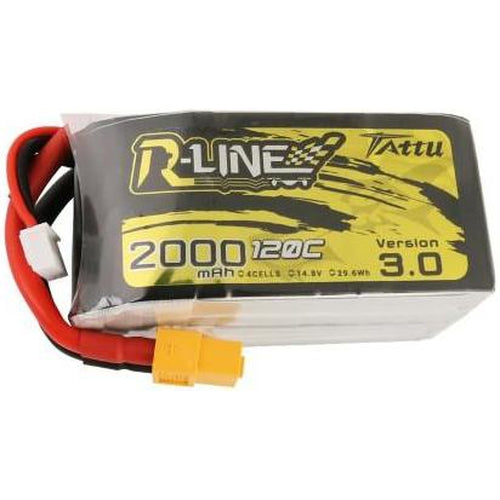 TATTU R-LINE VERSION 3.0 2000MAH 14.8V 120C 4S1P LIPO BATTERY PACK WITH XT60 PLUG