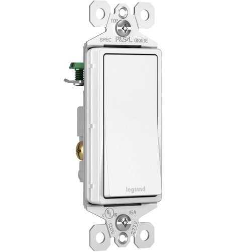 LEGRAND 15AMP 120/277VAC 3-WAY RADIANT® DECORATIVE SWITCH, WHITE