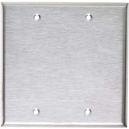 2-GANG BLANK PLATE #430 S.S GRADE-VISTA-VISTA-Default-Covalin Electrical Supply