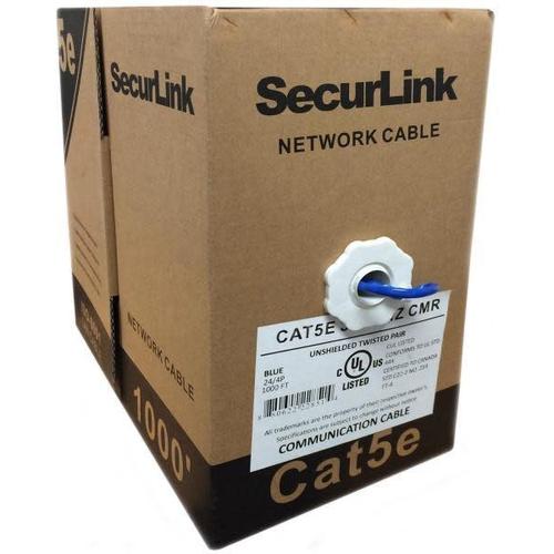 1000FT BLUE SOLID UTP CAT5E (350MHZ) NETWORK CABLE - FT4/CMR - SECURELINK-TECHCRAFT-COMPUTER PLUG-Default-Covalin Electrical Supply