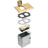 BRASS ONE GANG METAL FLOOR BOX KIT-ARLINGTON-ARLINGTON-Default-Covalin Electrical Supply