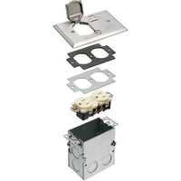 NICKEL ONE GANG METAL FLOOR BOX KIT-ARLINGTON-ARLINGTON-Default-Covalin Electrical Supply