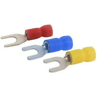 YELLOW 1/4" 12-10 FORK TERMINAL BAG OF 25