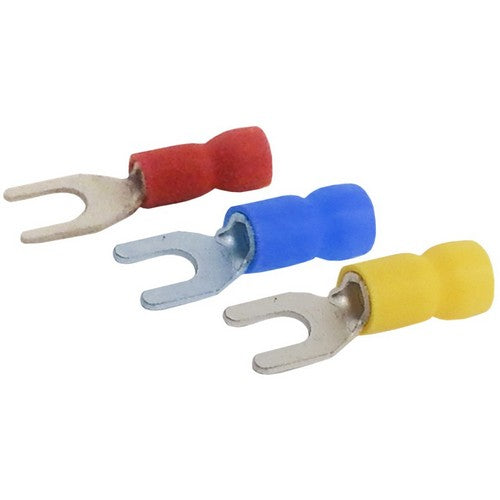 YELLOW 1/4" 12-10 FORK TERMINAL BAG OF 25