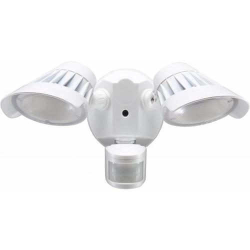 SECURITY LIGHT, TWO HEAD WITH SENSOR, WHITE-ORTECH-CROWN DISTRIBUTION-Default-Covalin Electrical Supply