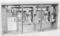 RIGHT HAND ENTRY METER SOCKET THREE GANG 200A 600V MAIN 100A PER POSITION