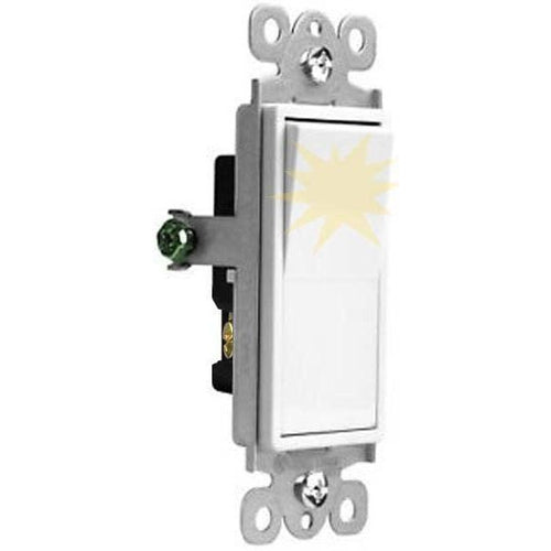 VISTA 15A LIGHTED DECORA SWITCH - 3 WAY - WHITE-VISTA-VISTA-Default-Covalin Electrical Supply