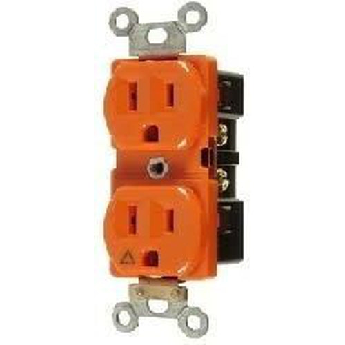 15A/125V ISOLATED DUPLEX OUTLET - ORANGE-VISTA-VISTA-Default-Covalin Electrical Supply