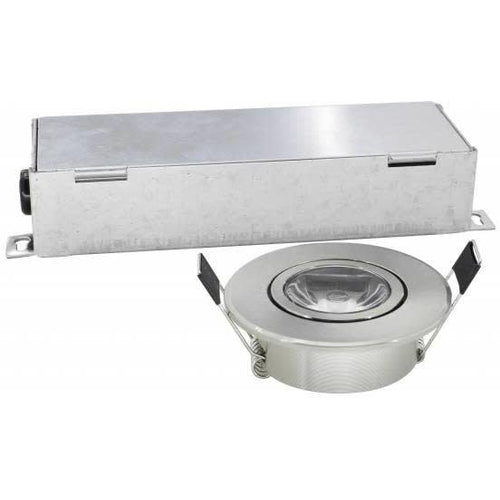 3'' MINI LED PUK LIGHT 3W, 240LMN, 3000K WARM WHITE, GIMBLE W/DRIVER, SATIN NICKEL-ORTECH-CROWN DISTRIBUTION-Default-Covalin Electrical Supply