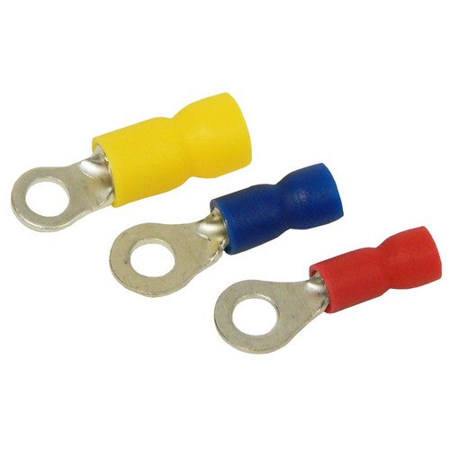 YELLOW #10 STUD SIZE 12-10 WIRE RANGE RING TERMINAL BAG OF 25