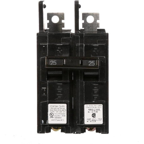 SIEMENS 2 POLE 25A BQ-TYPE BOLT-ON BREAKER BQ2B025-SIEMENS-DEALER SOURCE-Default-Covalin Electrical Supply