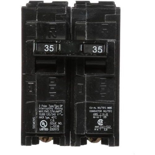 SIEMENS 2 POLE 35A PUSH-IN CIRCUIT BREAKER Q235-SIEMENS-DEALER SOURCE-Default-Covalin Electrical Supply