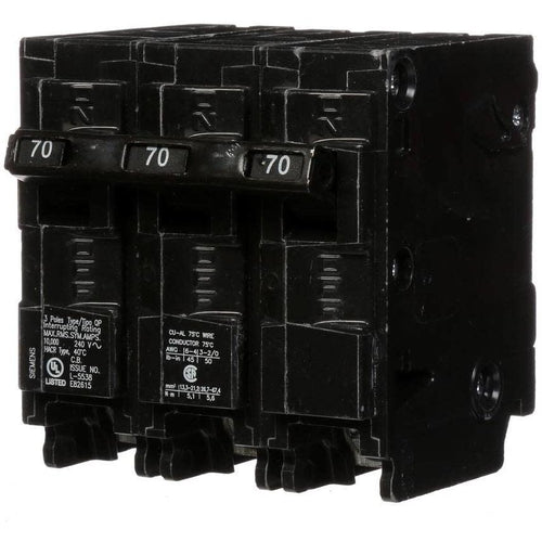 SIEMENS 3 POLE 70A PUSH-IN CIRCUIT BREAKER Q370-SIEMENS-DEALER SOURCE-Default-Covalin Electrical Supply