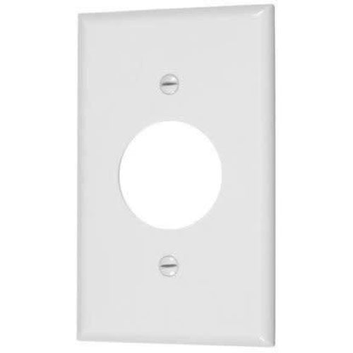 SINGLE OUTLET PLATE 1 11/32'' DIAMETER HOLE - WHITE-VISTA-VISTA-Default-Covalin Electrical Supply