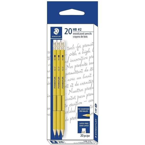 Staedtler Presharpened Yellow Pencils with Erasers, 20/Pack-STAEDLTER-STAPLES-Default-Covalin Electrical Supply