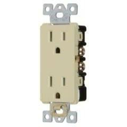20A/125V TAMPER RESISTANT - DECORATOR DUPLEX OUTLET - IVORY-VISTA-VISTA-Default-Covalin Electrical Supply
