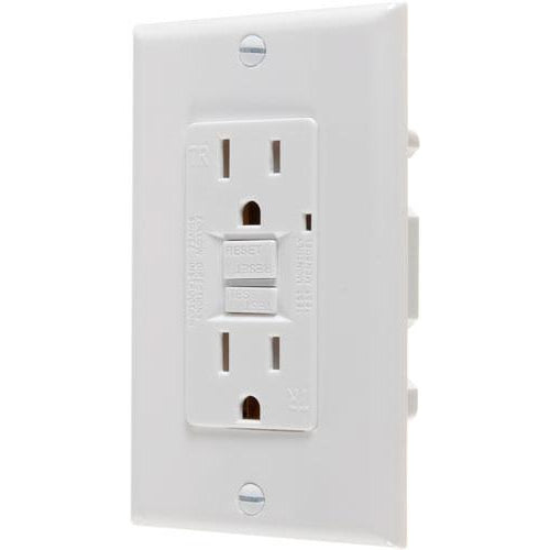 VISTA SELF-TEST TAMPER RESISTANT 15A GFCI DUPLEX OUTLET W/WALL PLATE - WHITE-VISTA-VISTA-Default-Covalin Electrical Supply