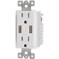 VISTA 15A TAMPER RESISTANT - USB DECORATOR DUPLEX OUTLET - WHITE-VISTA-VISTA-Default-Covalin Electrical Supply