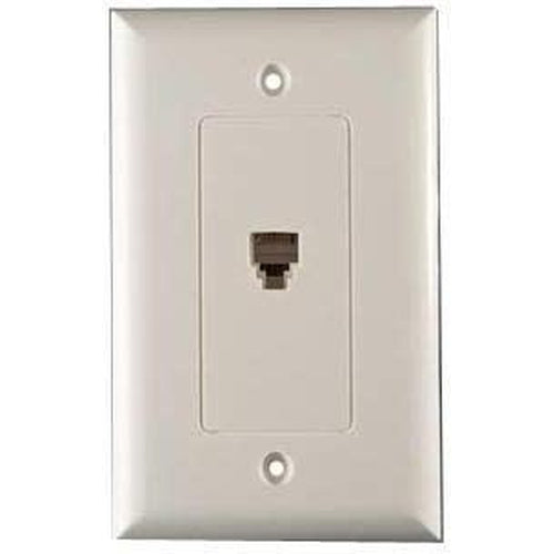 SINGLE GANG PLATE WITH TELEPHONE JACK, WHITE-ORTECH-CROWN DISTRIBUTION-Default-Covalin Electrical Supply