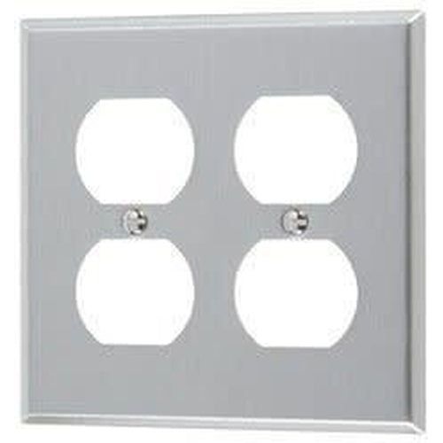 2-GANG DUPLEX OUTLET PLATE #430 S.S GRADE-VISTA-VISTA-Default-Covalin Electrical Supply