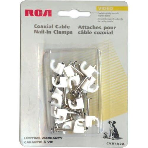 Commercial Electric Coaxial Nail-In Clips, White (20-Pack) Nail 20