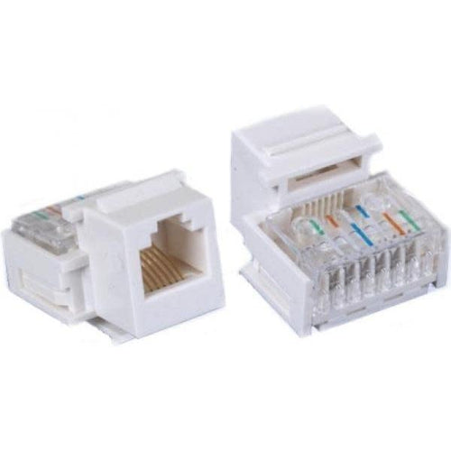 RJ12 / RJ11 110 TYPE KEYSTONE JACK - TOOL-LESS - WHITE-TECHCRAFT-COMPUTER PLUG-Default-Covalin Electrical Supply
