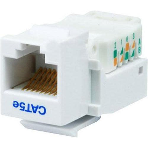 CAT5E TOOL-LESS KEYSTONE JACK - T568A/B - WHITE-TECHCRAFT-COMPUTER PLUG-Default-Covalin Electrical Supply