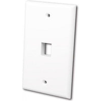 FLUSH WALLPLATE FOR SINGLE KEYSTONE JACK - BRIGHT WHITE-TECHCRAFT-COMPUTER PLUG-Default-Covalin Electrical Supply